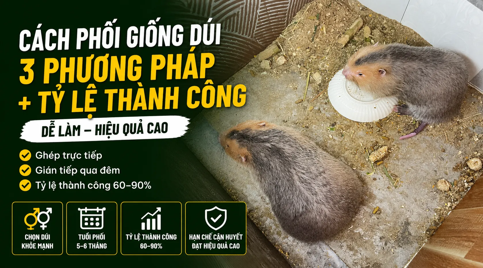 Cách Phối Giống Dúi — 3 Phương Pháp + Tỷ Lệ Thành Công