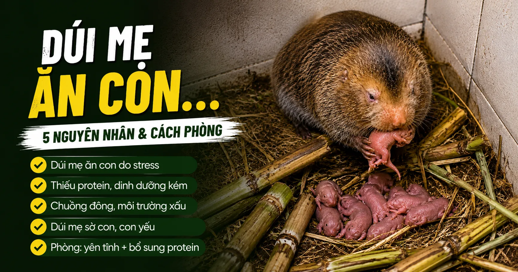 Dúi Mẹ Ăn Con — 5 Nguyên Nhân & Cách Phòng
