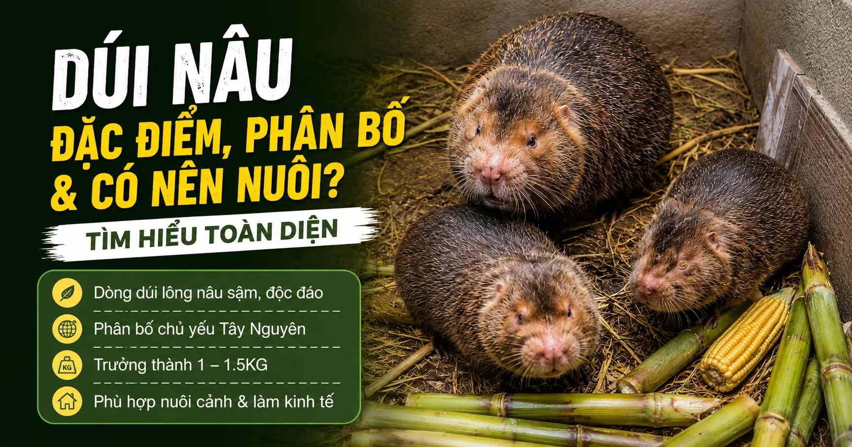 Dúi Nâu — Đặc Điểm, Phân Bố & Có Nên Nuôi 2026?