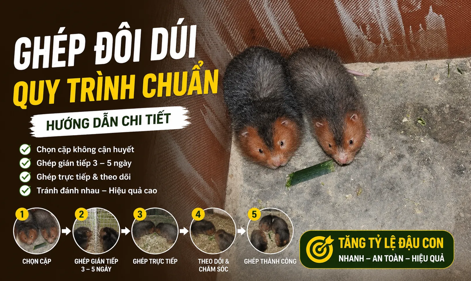 Ghép Đôi Dúi — Quy Trình Chuẩn 2026