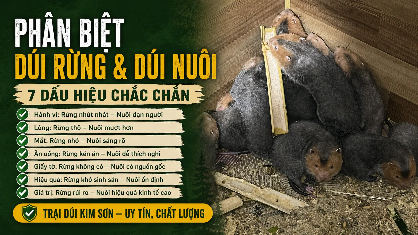 Phân Biệt Dúi Rừng và Dúi Nuôi — 7 Dấu Hiệu Chắc Chắn