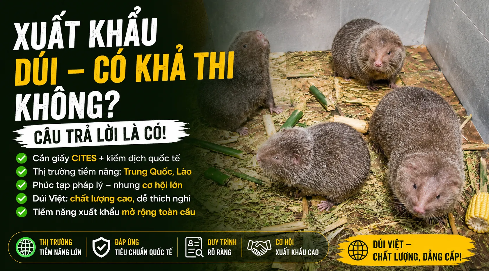 Xuất Khẩu Dúi 2026 — Có Khả Thi Không?